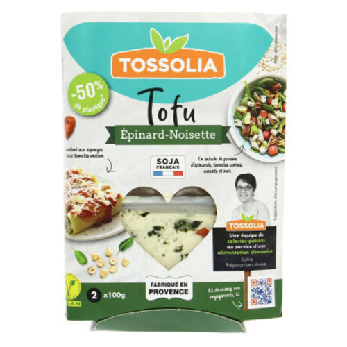 [Par Naturalia] Tossolia Tofu Épinard et Noisette Bio 2 x 100g