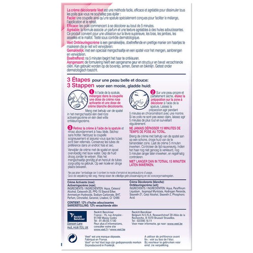 Veet Expert Crème décolorante Visage et Corps 2x75ml