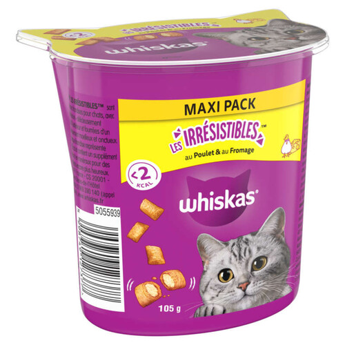 Whiskas Les Irrésistibles au poulet et au fromage 105g