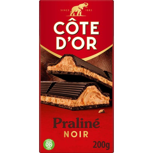 Côte d'Or Tablette Chocolat Noir fourré Praliné 200g