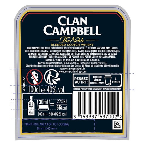 Clan Campbell Whisky 1L