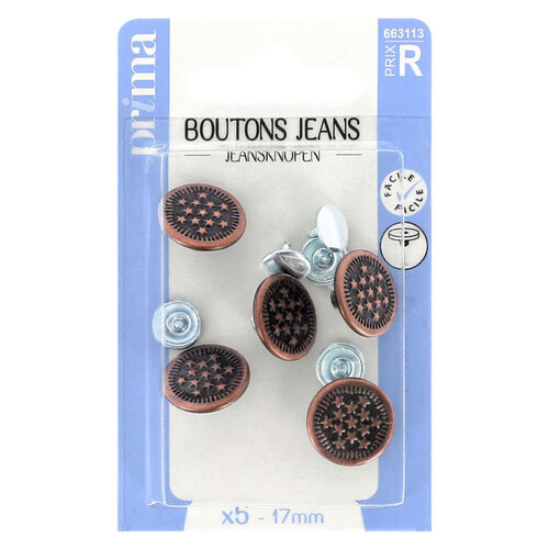 La Brosse et Dupont Boutons Jeans Cuivre x5