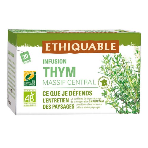 Paysans D'Ici, Infusion Bio Thym Du Massif Central x20 30g