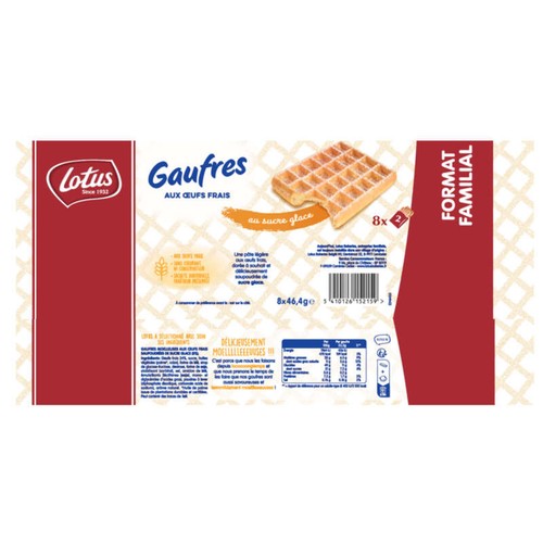 Lotus Gaufres aux oeufs frais sucre glace 371g