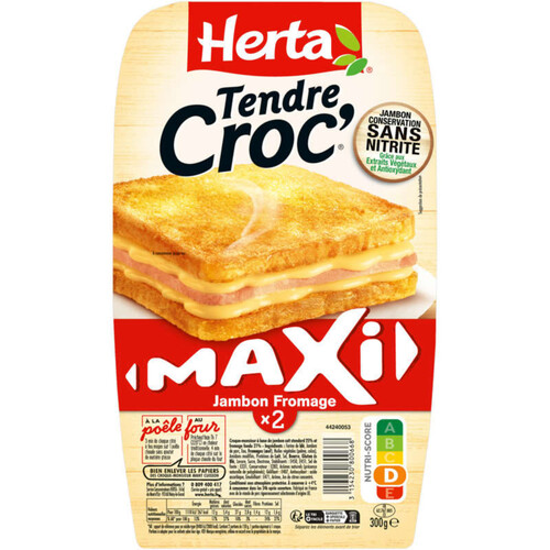 Herta Tendre Croc' Maxi Fromage Jambon 300g