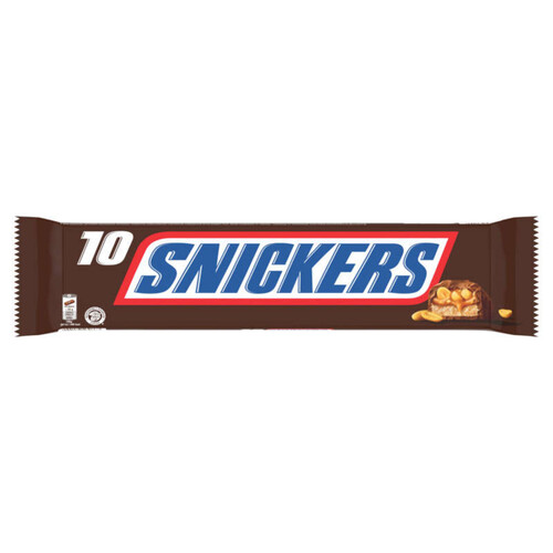 Snickers barres cacahuètes grillées et caramel x10 - 500g