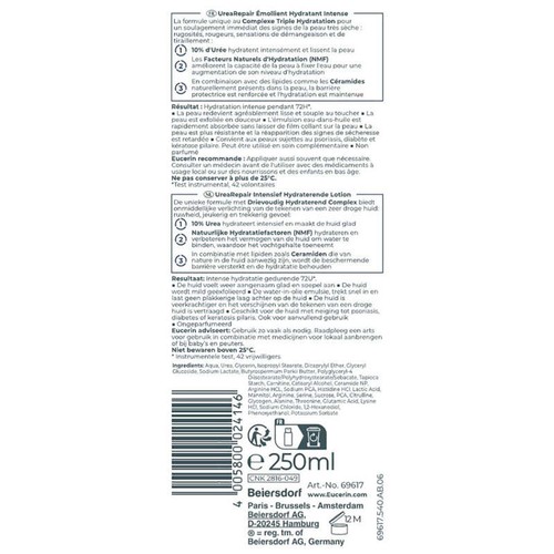 Eucerin UreaRepair Émollient Hydratant Intense 10% d'Urée 250ml
