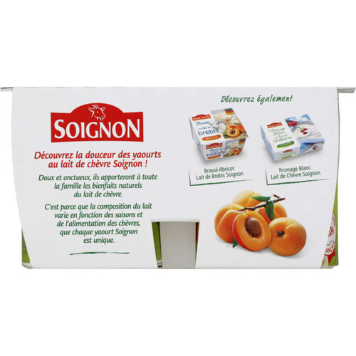 Soignon Brassé au lait de chèvre abricot 4x125g