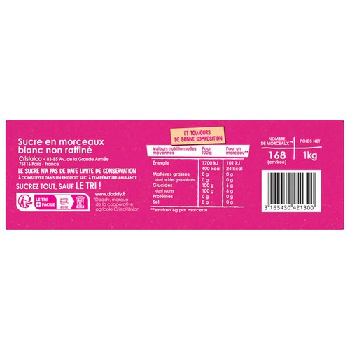 Daddy Sucre en morceaux N°4 1kg