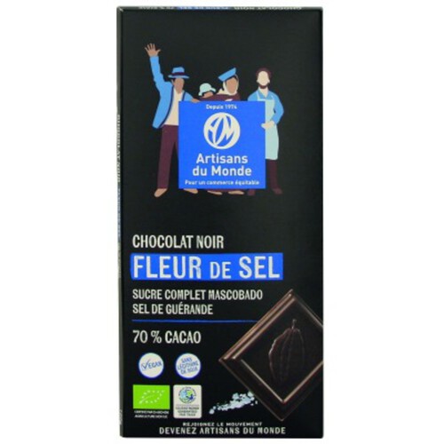 [Par Naturalia] Artisans Du Monde Chocolat Noir 70% À La Fleur De Sel 100G Bio