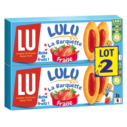 Lu Lulu La Barquette Biscuits Fraise 2x120g