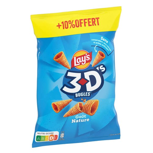 Lay's 3D's Biscuits Apéritifs Nature 150g + 10% Offert