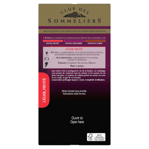 Club Des Sommeliers Bordeaux - Vin rouge - 5l