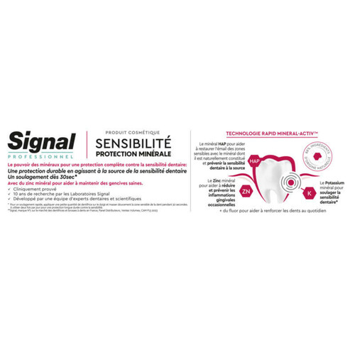 Signal professionnel dentifrice sensibilité action minérale gencives 75ml