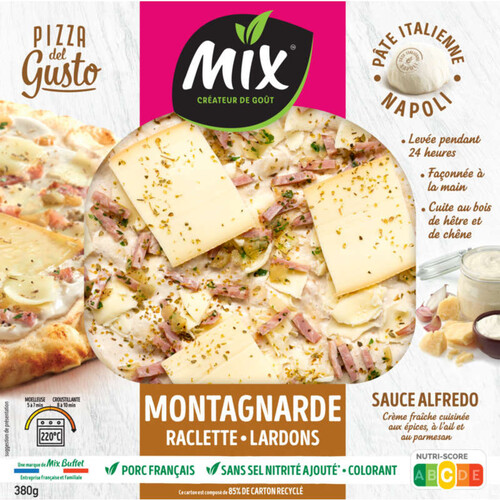 Mix Pizza montagnarde lardons raclette 380g