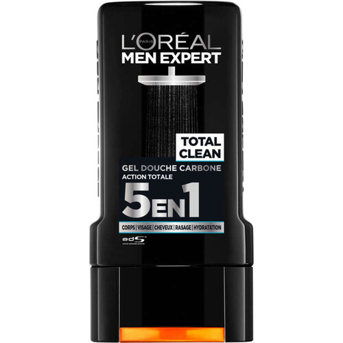 Men Expert Gel Douche Homme Action Totale 5en1 Pure Carbon 300ml