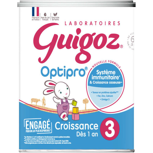 Guigoz Lait en Poudre croissance 3 optipro 830g