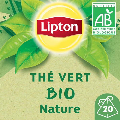 Lipton Thé Vert Bio Nature 20 sachets Pyramid®