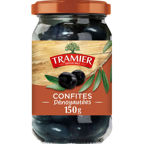 Tramier Bocal Olives Noires Confites Dénoyautées sans saumure 150g