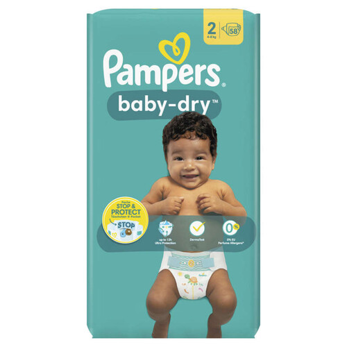 Pampers Couches Baby Dry Taille 2 x58