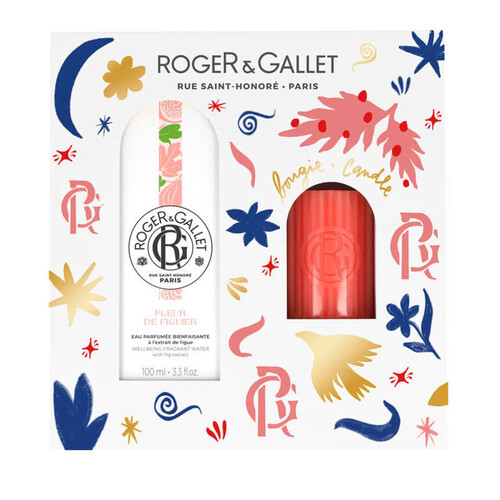 Roger & Gallet Coffret Eau Parfumée Bienfaisante Fleur de Figue et bougie parfumée