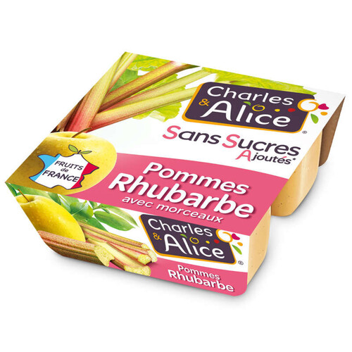 Charles&Alice Spécialité de pommes rhubarbe 4x97g