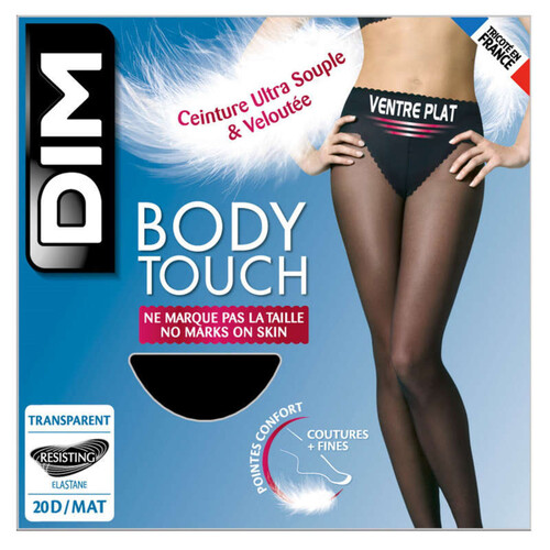 Collant Transparent Ventre Plat, Noir, 20D, Body Touch, DIM - T1