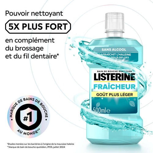 Listerine bain de bouche fraicheur sans alcool 500ml