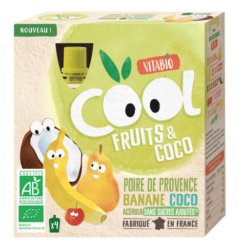 [Par Naturalia] Vitabio Compote Poire de Provence Banane et Coco x4