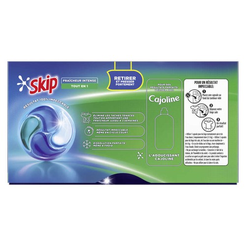 Skip Fraîcheur intense Tout en 1 Lessive Capsule Parfum frais  x38 Lavages