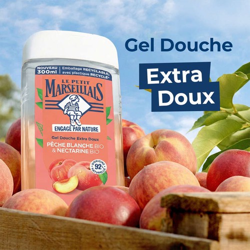 Le Petit Marseillais Gel douche extra doux Pêche blanche et nectarine Bio 300ml