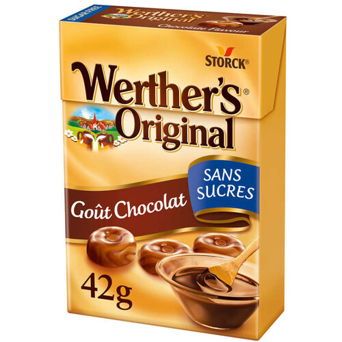 Werther's original goût chocolat sans sucres 42g