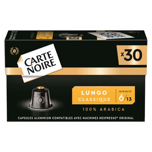 Carte noire 30 capsules alu lungo classique n°6 - 168g