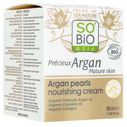 So'Bio Etic Crème Nutritive Perles d'Argan Peaux Matures 50ml