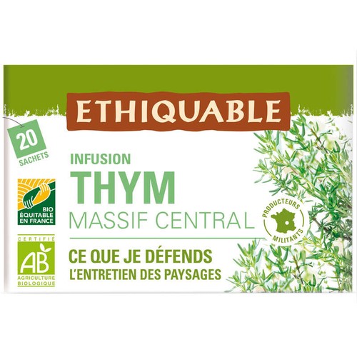 Paysans D'Ici, Infusion Bio Thym Du Massif Central x20 30g