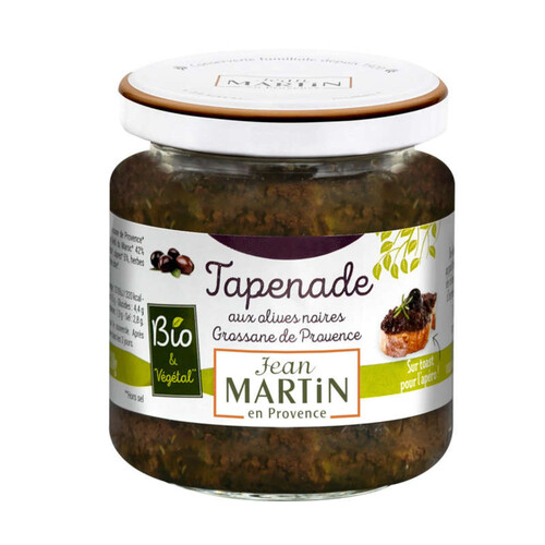 Jean Martin Tapenade Noire Aux Olives Grossane De Provence, Bio 110G