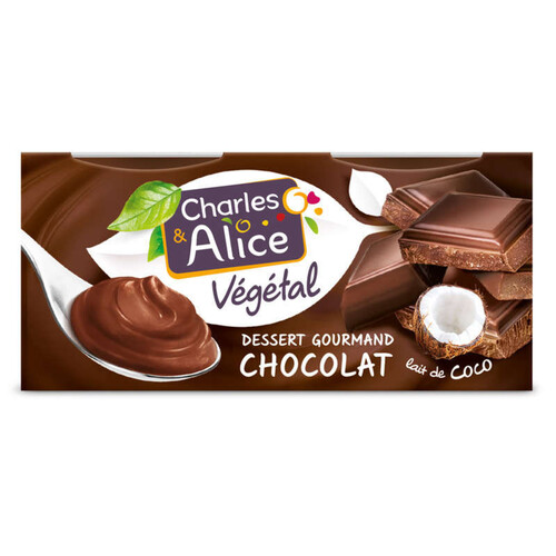 Charles & Alice Dessert Gourmand au Chocolat et au Lait de Coco 2x110g