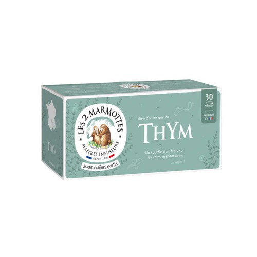 Les 2 Marmottes Infusion Au Thym 30 Sachets 35g