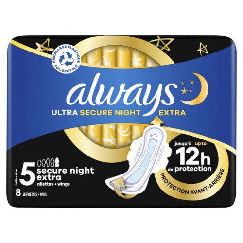 Always Serviettes Ultra Secure Night x8