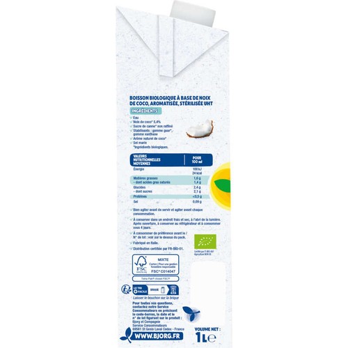 Bjorg Boisson végétale coco Bio 1L