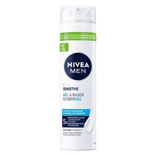 Nivea Men Gel à raser visage Homme Peaux Sensibles Camomille 0% Alcool 200ml
