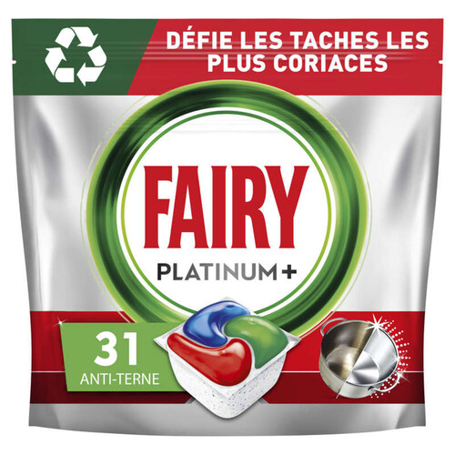 Fairy Platinum Plus All In One Tablettes Lave-Vaisselle Regular, 31 Capsules