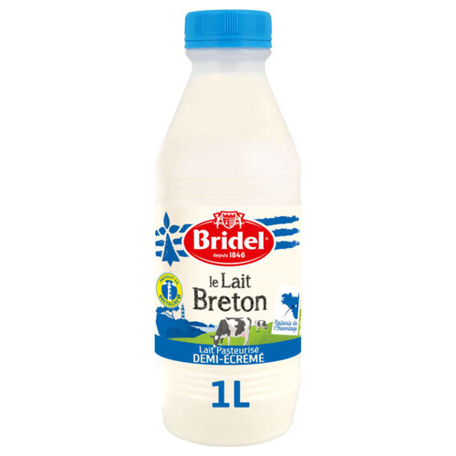 Bridel lait pasteurisé demi-écrémé 1L 
