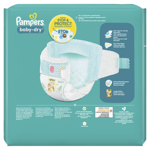 Pampers baby-dry taille 4, 30 couches, 9kg - 14kg
