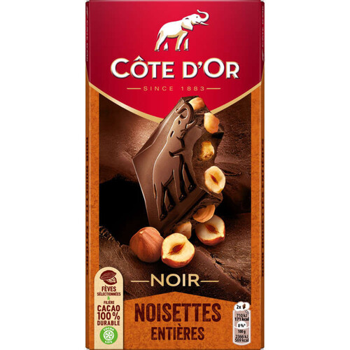 Côte d'Or Tablette Chocolat Noir aux Noisettes Entières 180g