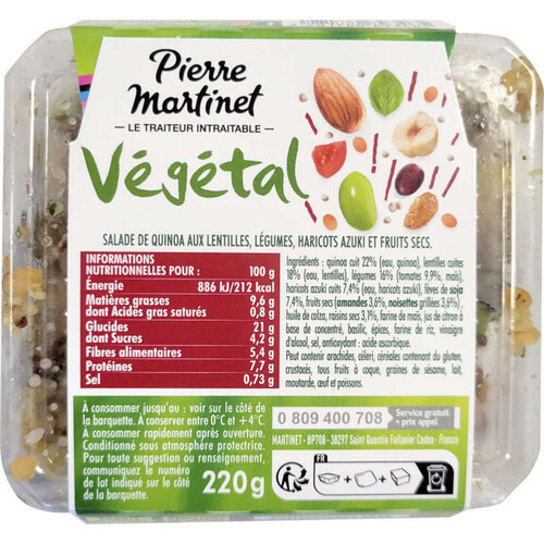 Pierre Martinet Salade de quinoa croquant 220g