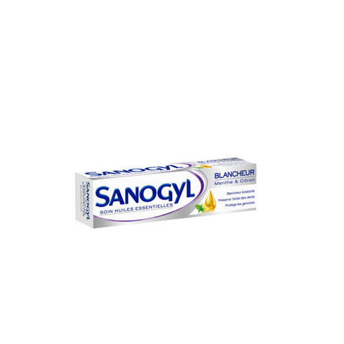 Sanogyl Dentifrice soin blancheur à la menthe et au citron 75ml