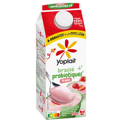 Yaourt en Brique Yoplait Probiotiques Fraise 750g