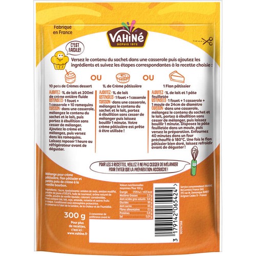 Vahiné Préparation 3 en 1 Vanille 300g
