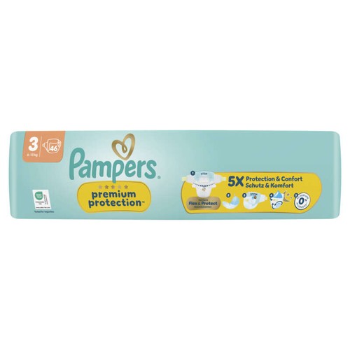 Pampers Premium Protection Taille 3 - 6kg-10kg – x46 Couches